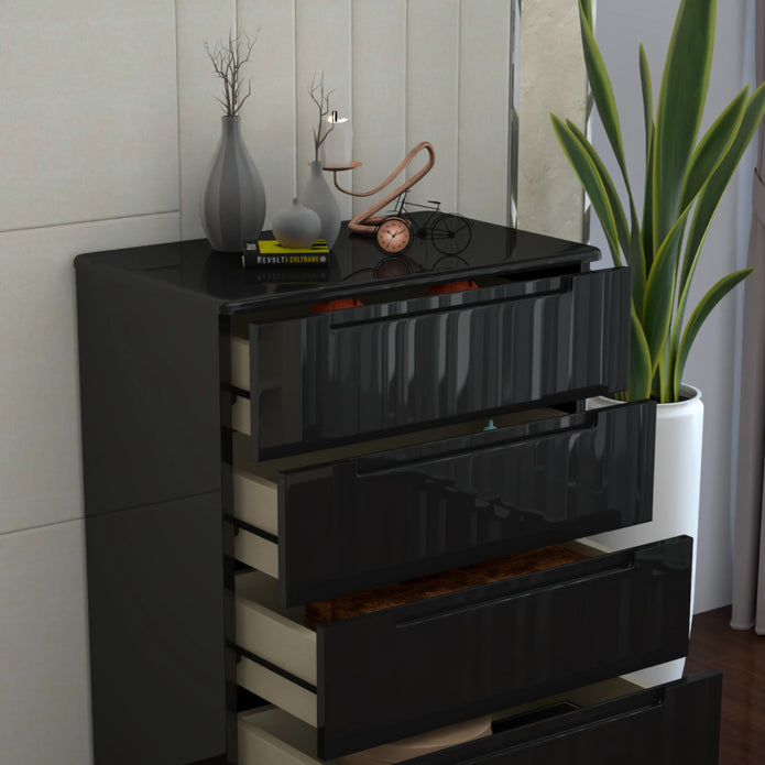 4 Tier High Gloss Chest of Drawers