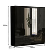 4 Doors with Drawers High Gloss Wardrobe