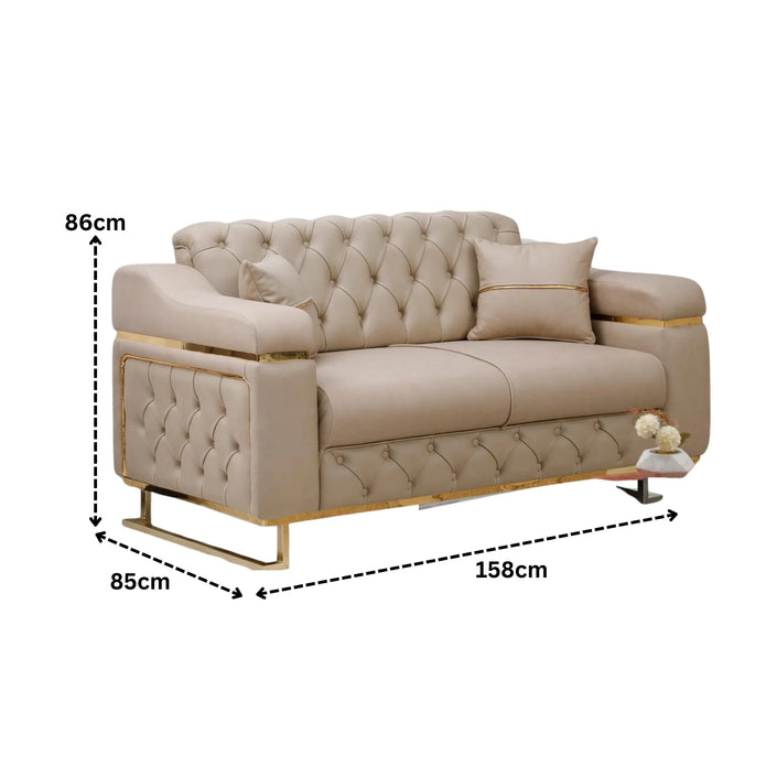 Modern  Sofa Bed with Chrome Metal Legs .