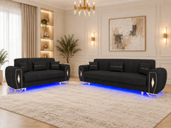 3+2 seater Black