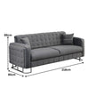 Modern Velvet Sofa BED with Chrome Metal Legs .