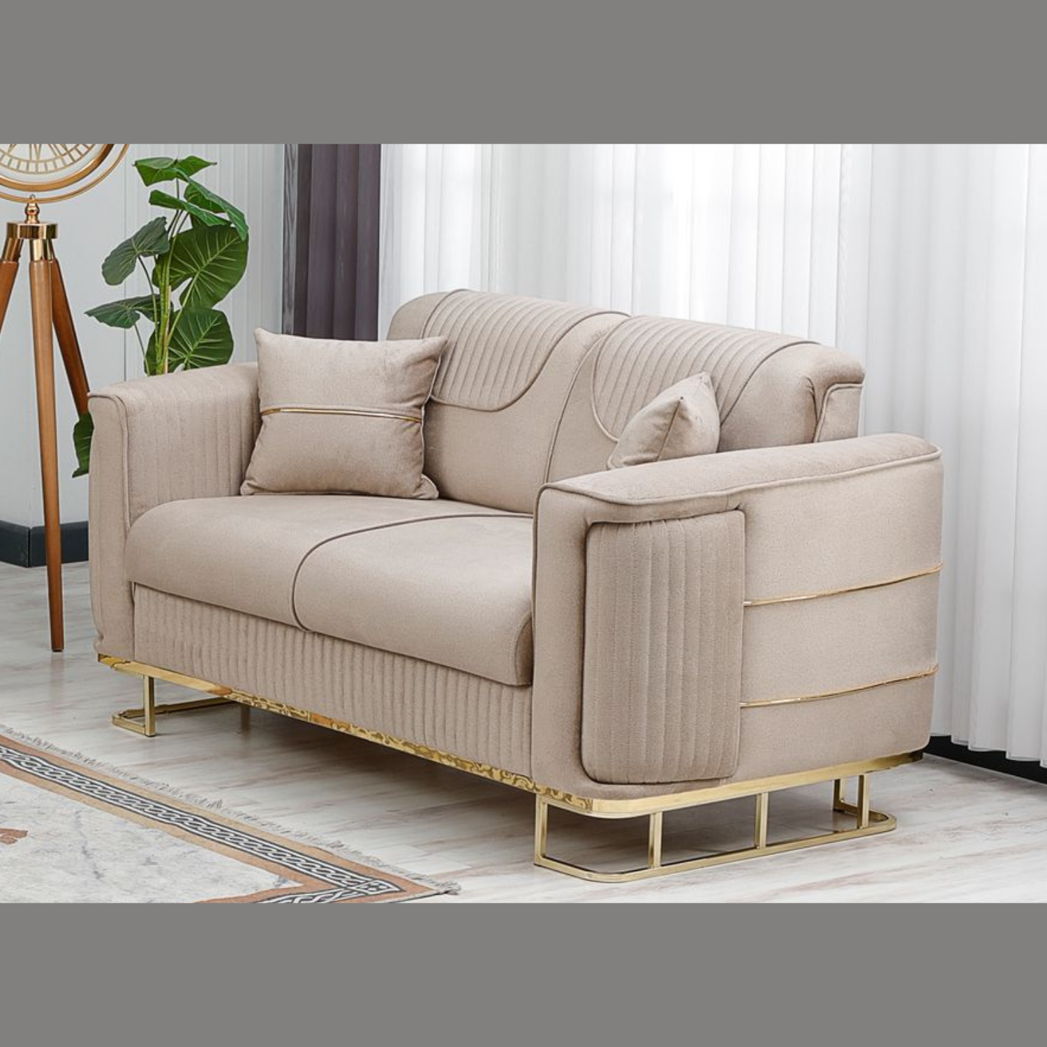 URBAN FURNISHING Modern Velvet Sofa Couch with Rollover Bed & Under Seat Storage with Chrome Metal Legs– Contemporary Sofa Bed For Living Room