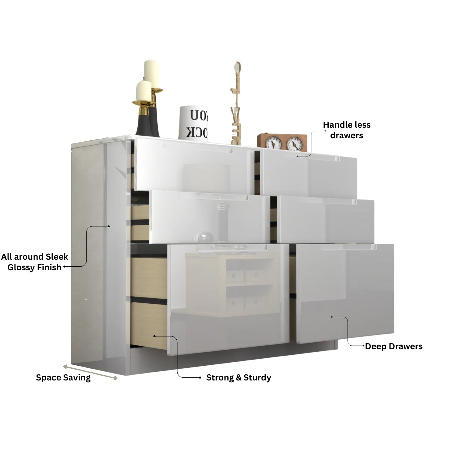 URBAN FURNISHING Modern 3+3 Chester Drawer