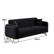 Modern Velvet Sofa BED with Chrome Metal Legs .