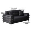 Modern Fabric Sofa Set with Chrome Metal Legs .