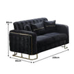 Modern Velvet Sofa BED with Chrome Metal Legs .