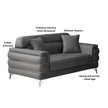 Modern Fabric Sofa Set with Chrome Metal Legs .