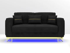 3+2 seater black