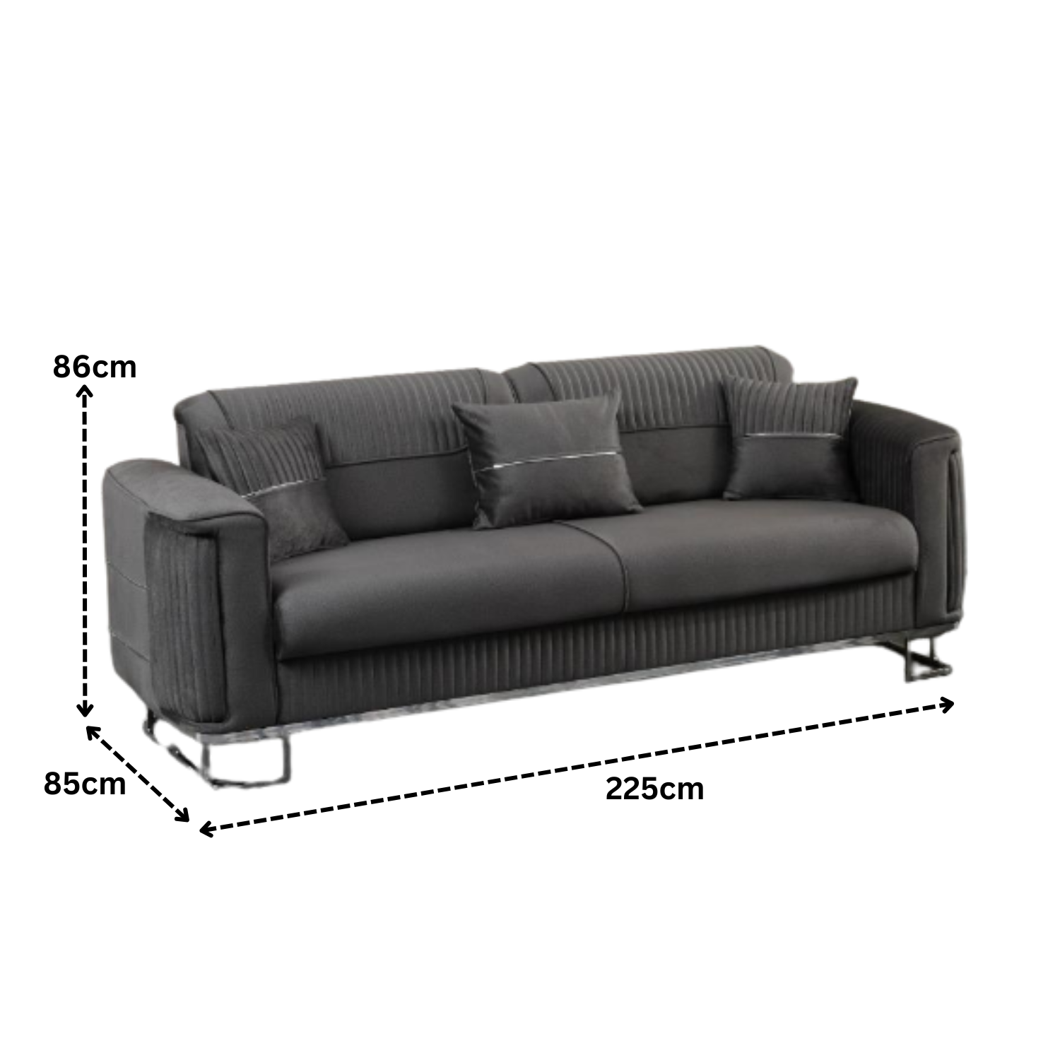 URBAN FURNISHING Modern Velvet Sofa Couch with Rollover Bed & Under Seat Storage with Chrome Metal Legs– Contemporary Sofa Bed For Living Room