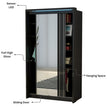Porto 2 Doors Wardrobe | COLOR: Black | SIZE: 125cm