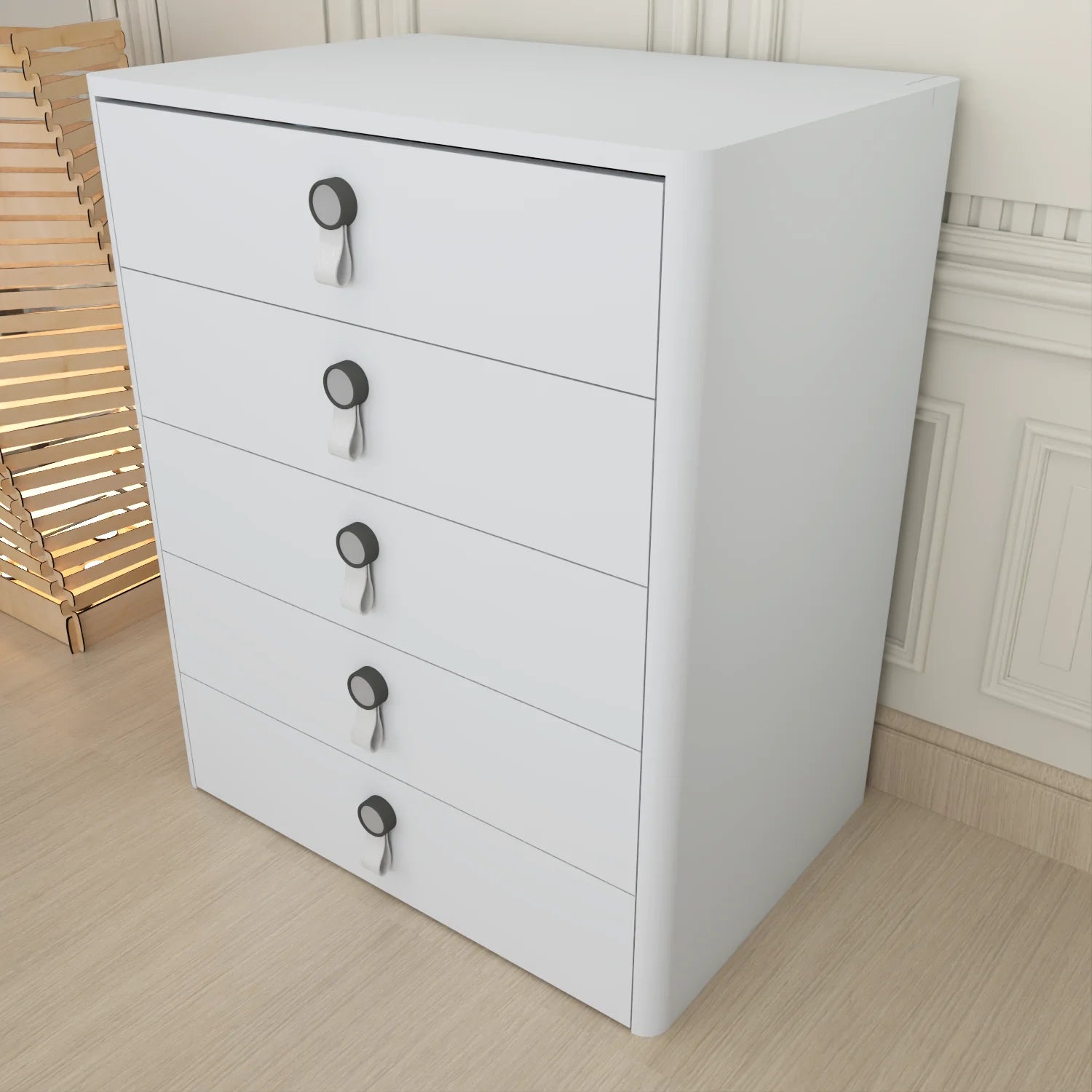 URBAN FURNISHING MULTI FUNCTIONAL DRESSING TABLE & Chester Drawer WITH LED MIRROR (Black)
