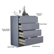 4 Tier High Gloss Chest of Drawers