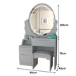 Oval LED Mirror Dressing Table With Padded Stool