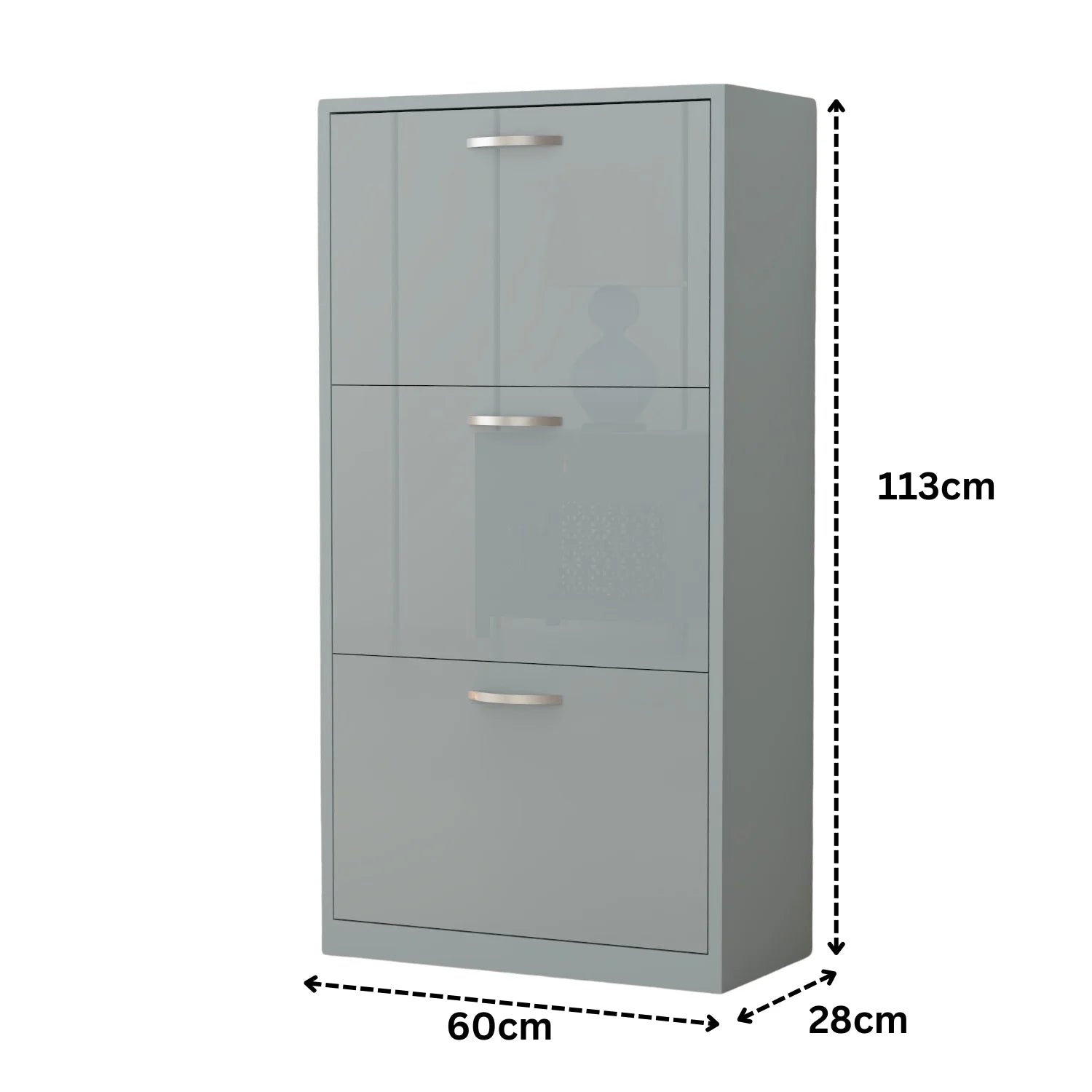 3 Tier Glossy Shoe Cabinet