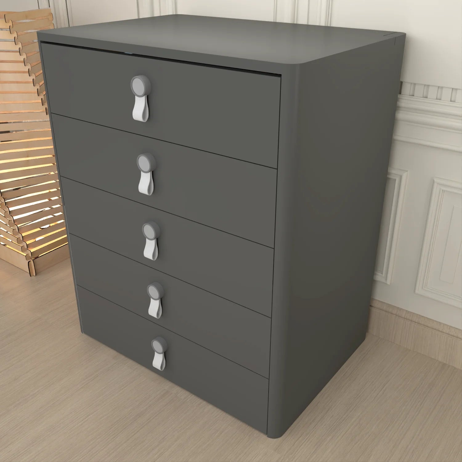 URBAN FURNISHING MULTI FUNCTIONAL DRESSING TABLE & Chester Drawer WITH LED MIRROR (Black)