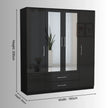 Verona 4 Doors Wardrobe | COLOR: Black | SIZE: 160cm , 180cm