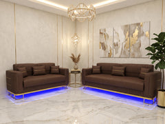 3+2 seater brown