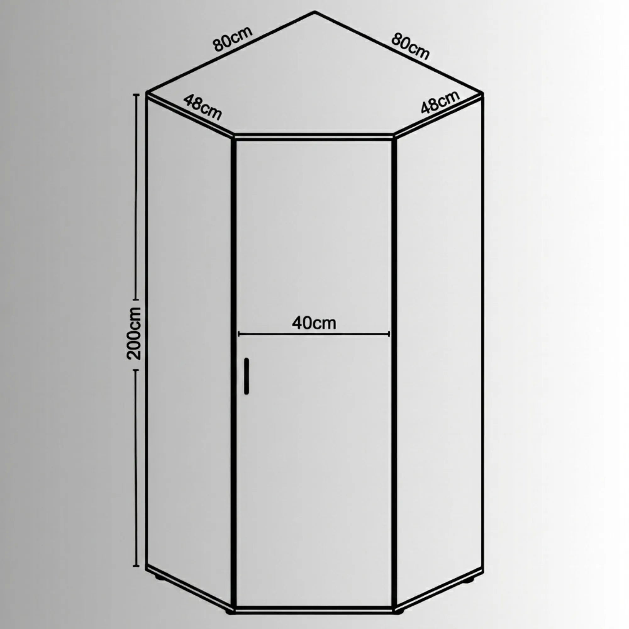 Verona | 1 door Corner | Dark Gray