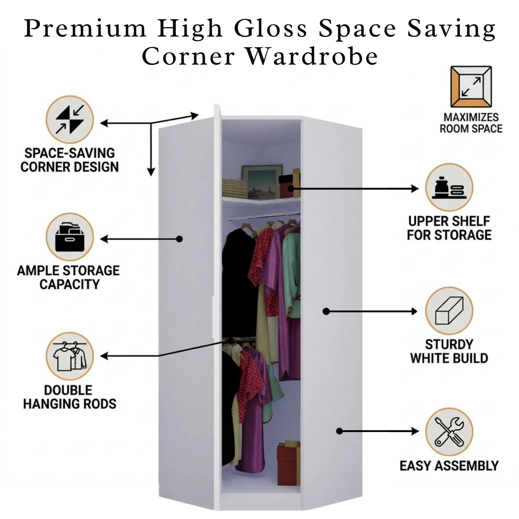 Verona | 1 door Corner | White