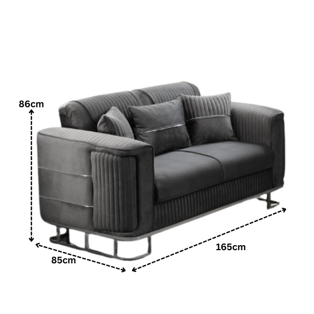 URBAN FURNISHING Modern Velvet Sofa Couch with Rollover Bed & Under Seat Storage with Chrome Metal Legs– Contemporary Sofa Bed For Living Room
