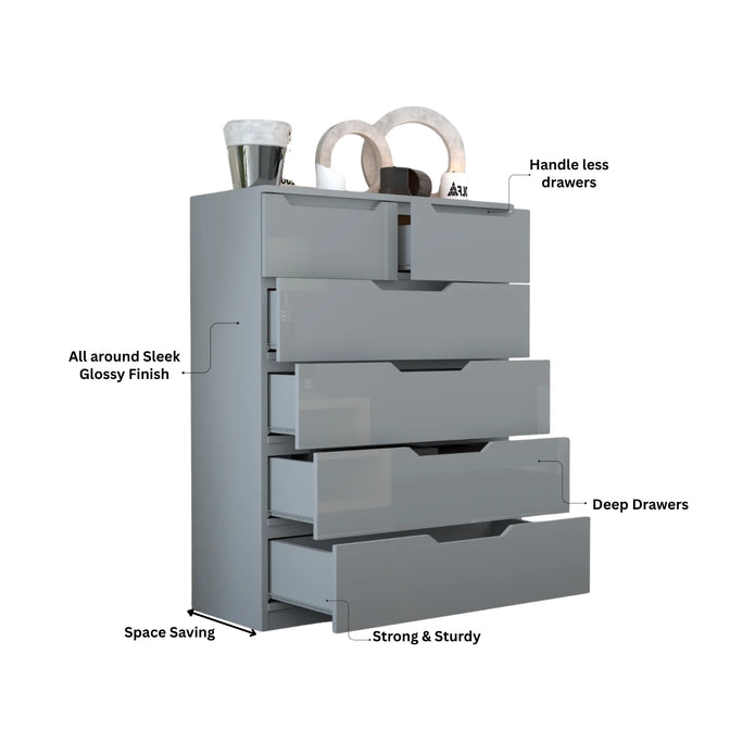 4+2 High Gloss Chest of Drawers