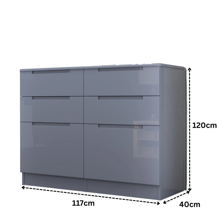 High Gloss 3+3 Chest of Drawers.