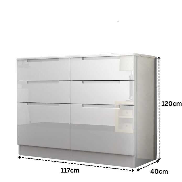 High Gloss 3+3 Chest of Drawers.