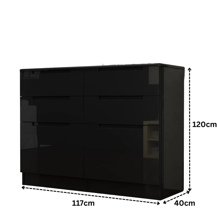 High Gloss 3+3 Chest of Drawers.