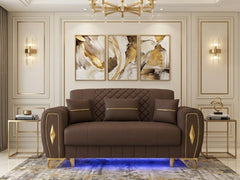 2 seater brown
