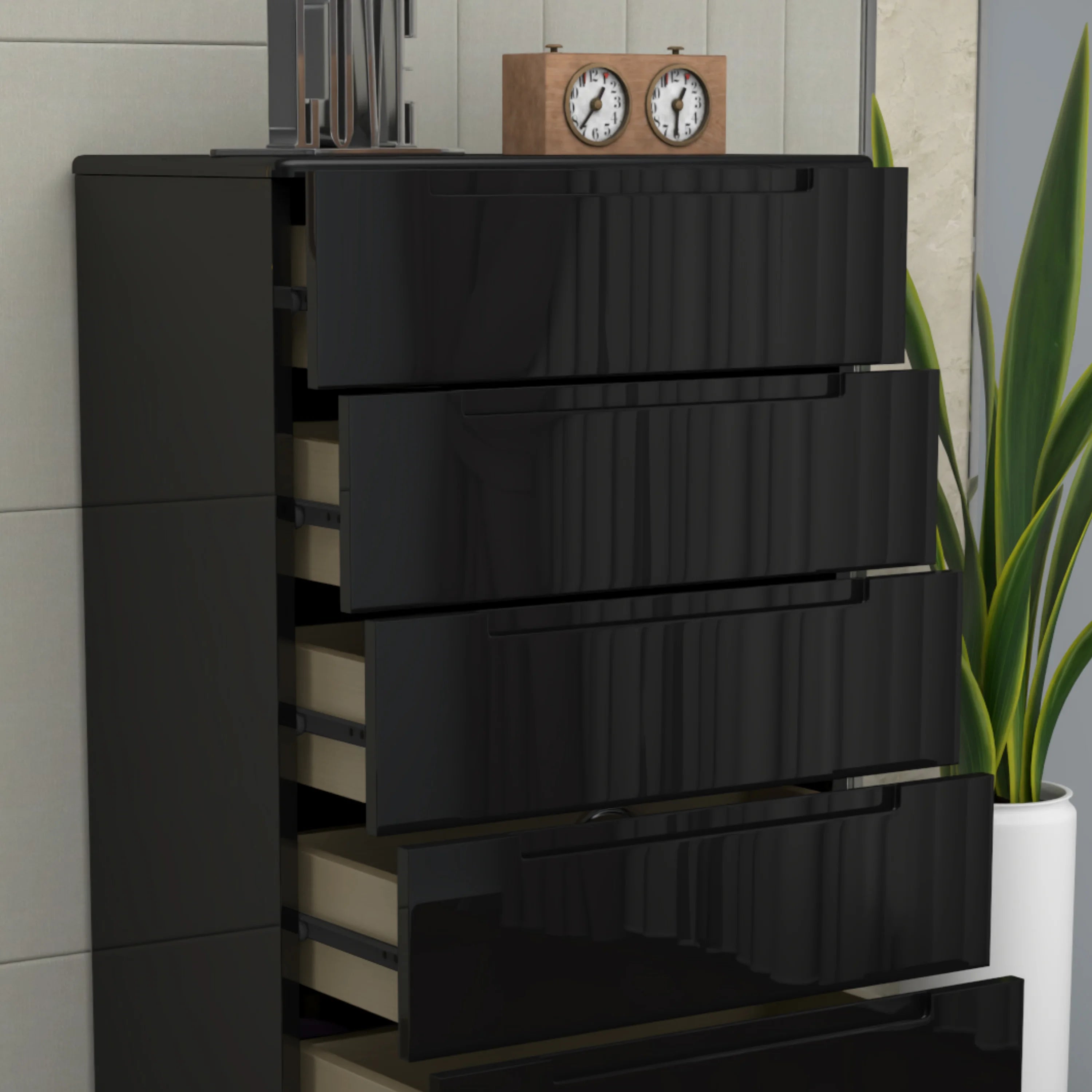 URBAN FURNISHING Modern 6-Deep Drawer Chest 50D x 80W x 152H