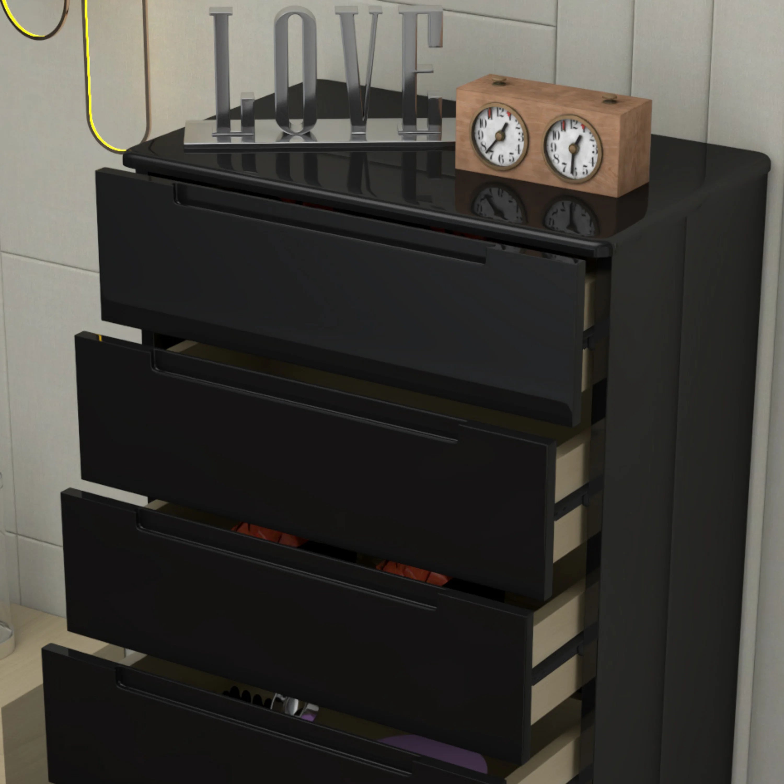 URBAN FURNISHING Modern 6-Deep Drawer Chest 50D x 80W x 152H