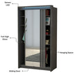 Porto 2 Doors Wardrobe | COLOR: Dark Gray | SIZE: 125cm