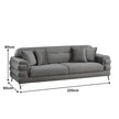 Modern Fabric Sofa Set with Chrome Metal Legs .