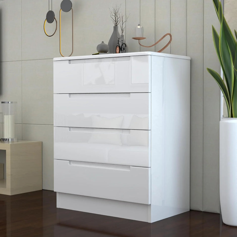 URBAN FURNISHING Modern 4-Deep Drawer Chest 50D x 80W x 105H