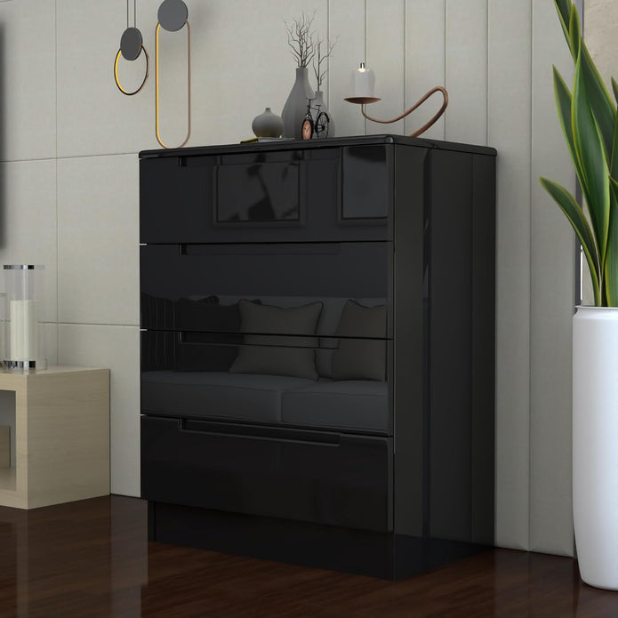 4 Tier High Gloss Chest of Drawers