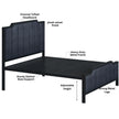 Modern Vertical Panel Upholstered Metal Bed Frame.