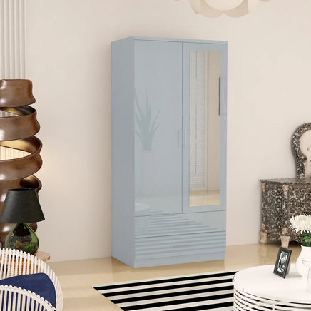 Mirror 2 Doors High Gloss Wardrobe