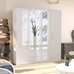 4 Doors with Drawers High Gloss Wardrobe