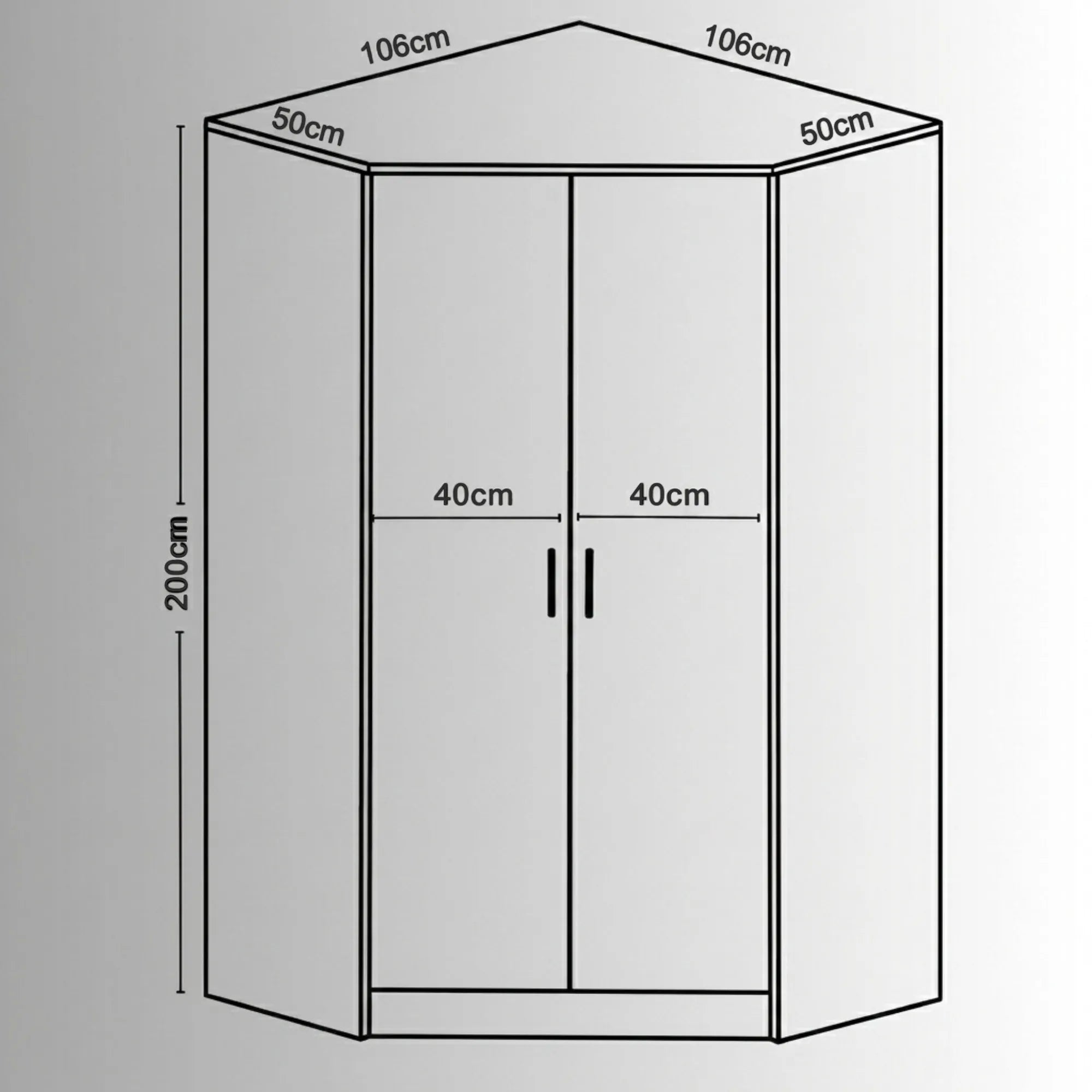 Verona | 2 door Corner | Dark Grey