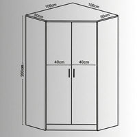 Verona Corner 2 Door Wardrobe