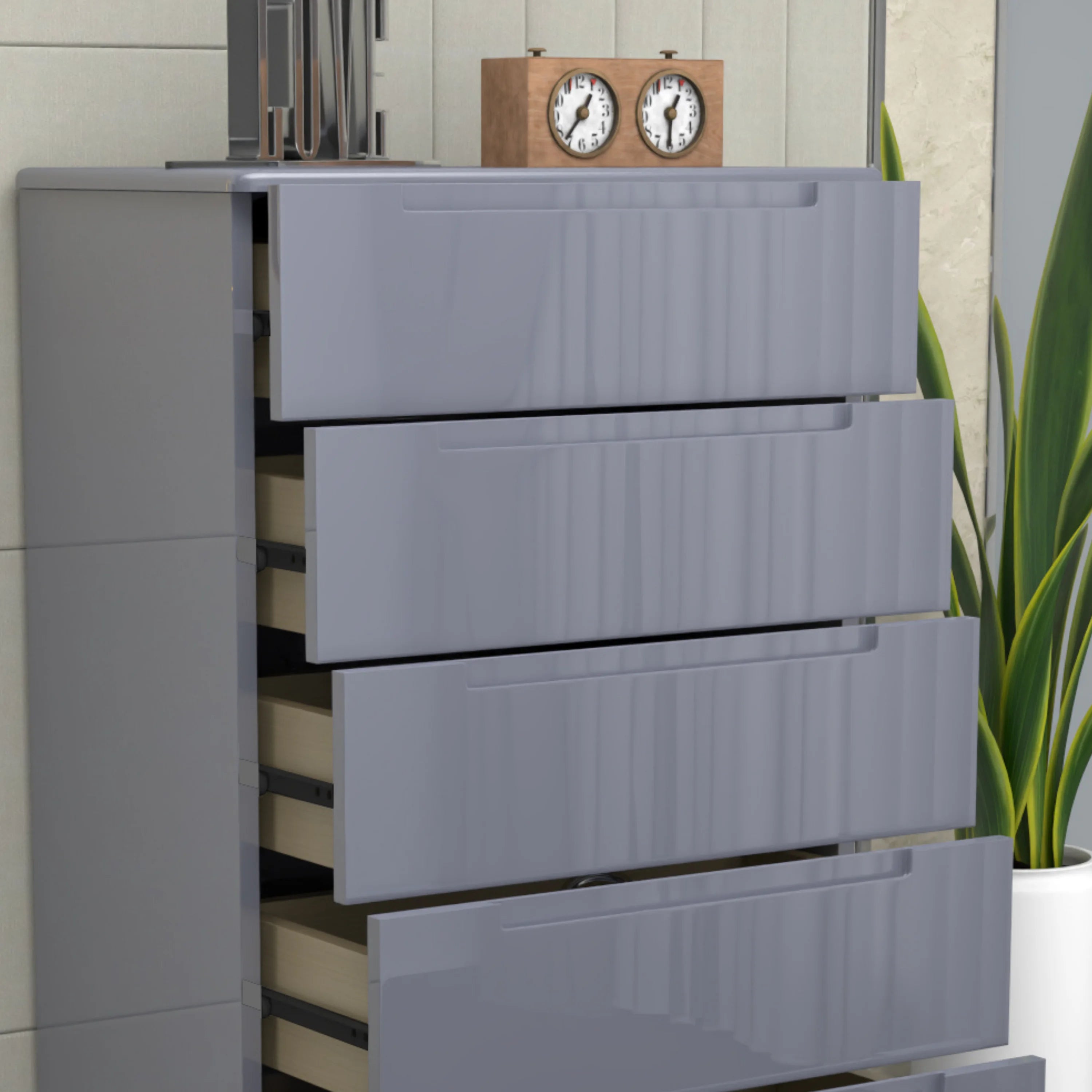 URBAN FURNISHING Modern 6-Deep Drawer Chest 50D x 80W x 152H