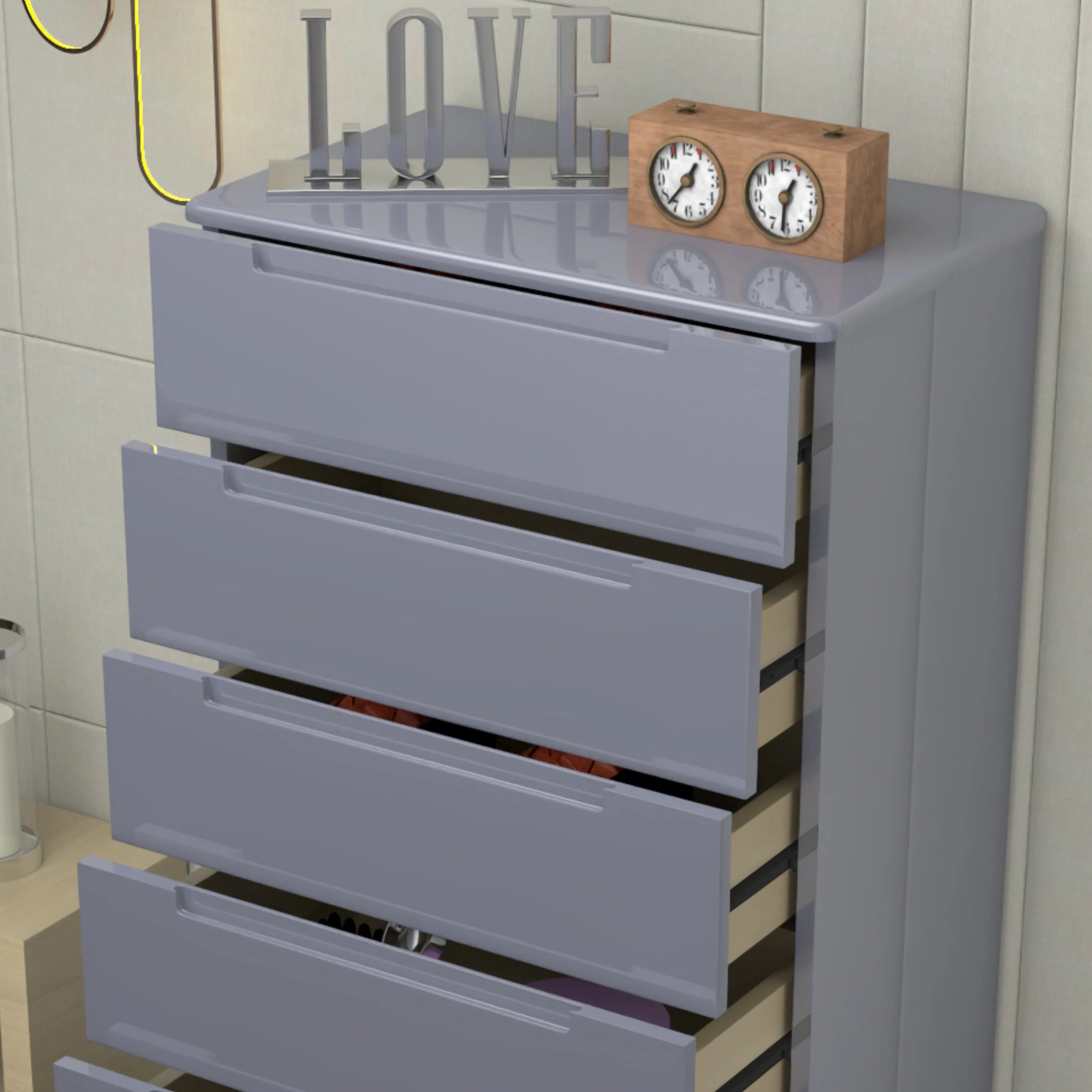 URBAN FURNISHING Modern 6-Deep Drawer Chest 50D x 80W x 152H