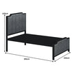 Modern Vertical Panel Upholstered Metal Bed Frame.