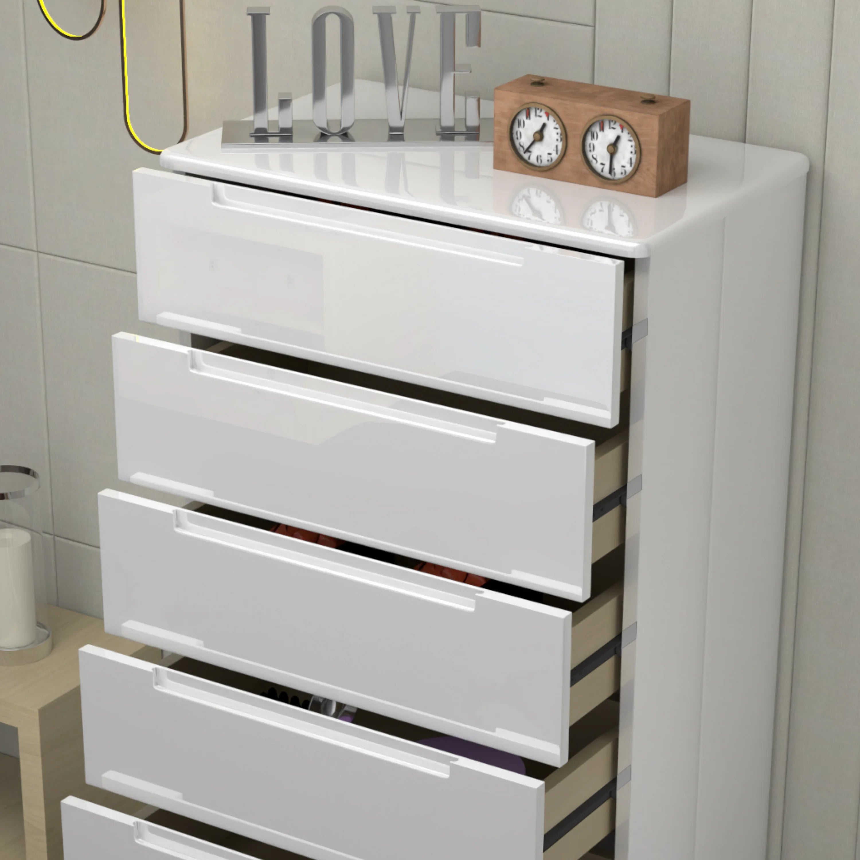 URBAN FURNISHING Modern 6-Deep Drawer Chest 50D x 80W x 152H