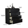 4 Tier High Gloss Chest of Drawers