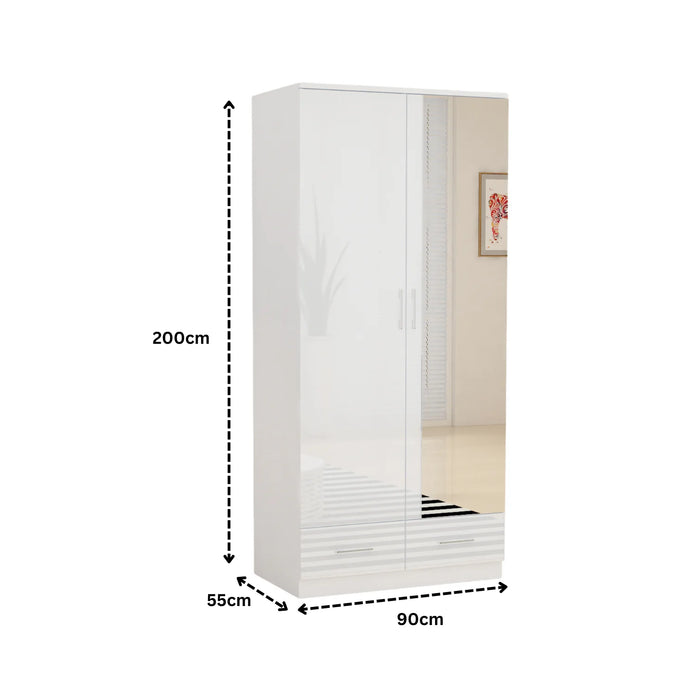 2 Doors High Gloss Wardrobe.