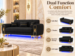 3+2 seater black