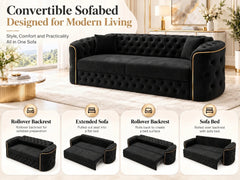 3+2 seater Black