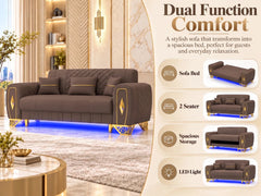 3+2 seater brown