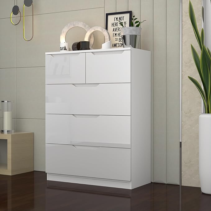 3+2 High Gloss Chest of Drawers